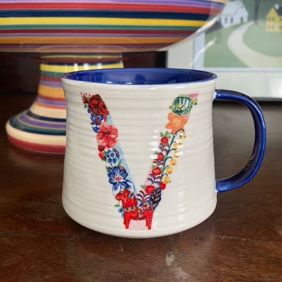 Anthropologie Other - Anthropologie 'Natalie Lete' Coffee Mug, Initial V Monogram
